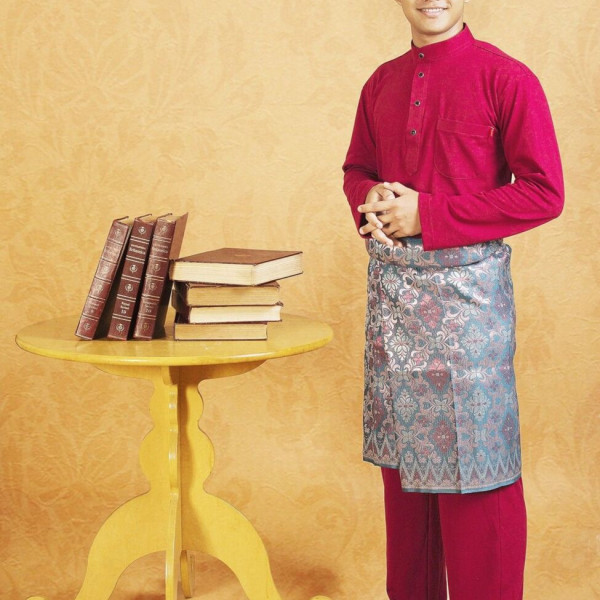 Baju Melayu Lacoste - Maroon
